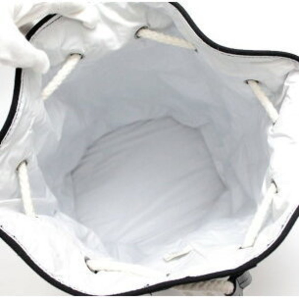 Chanel Drawstring Pool Bag Canvas Black White - image 4
